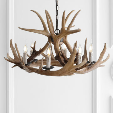 Rudolph Adjustable Resin Antler LED Chandelier - JONATHAN Y